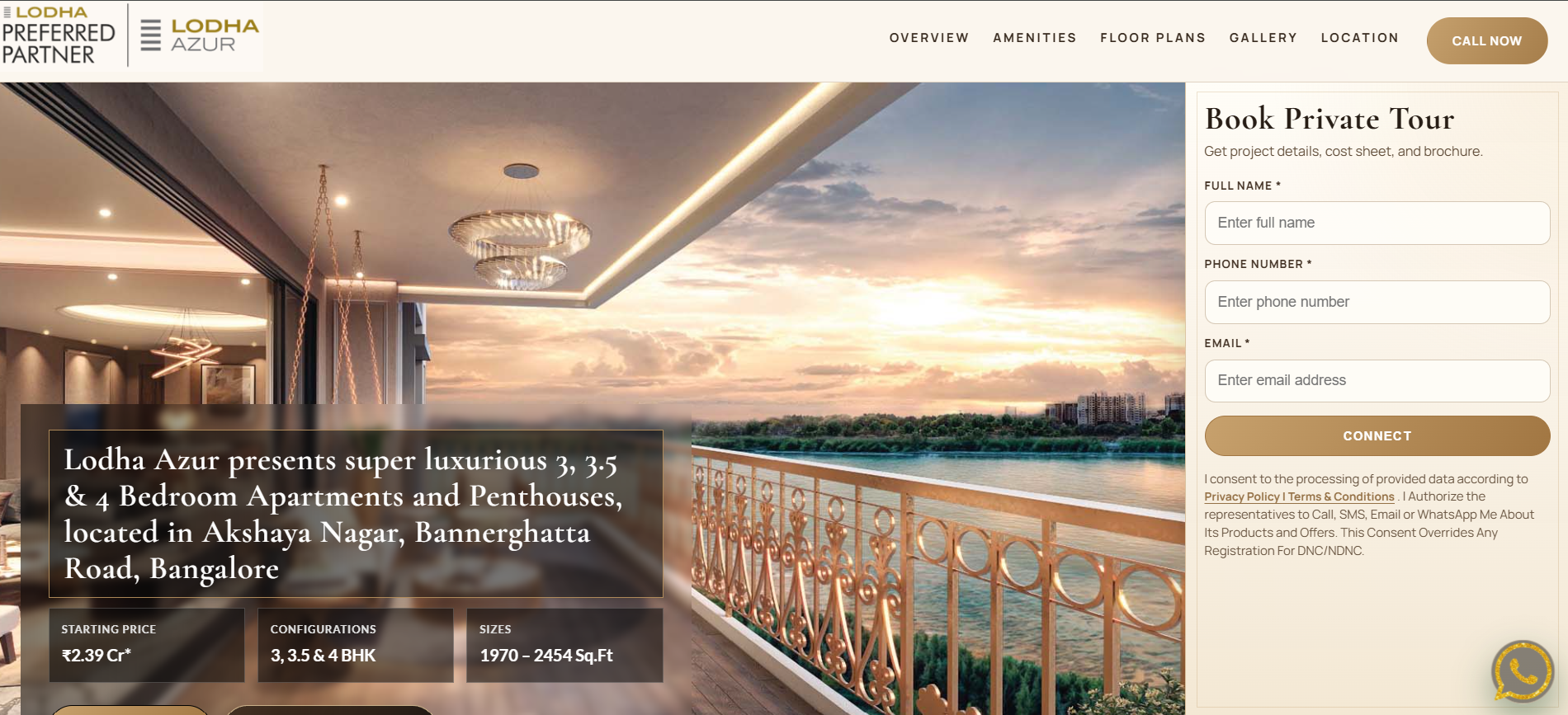 Lodha Azur desktop view